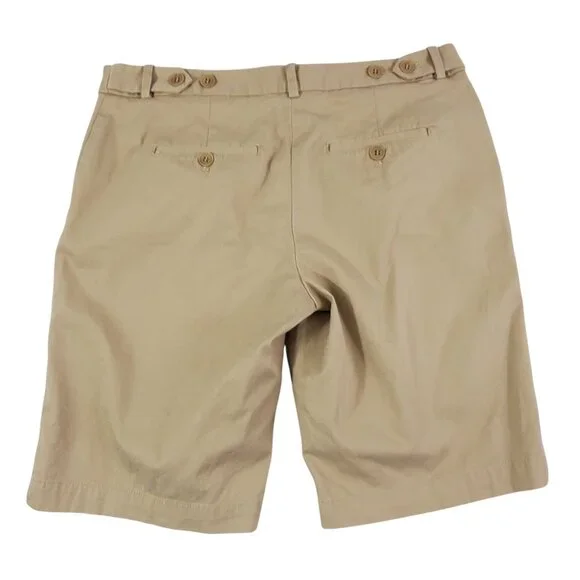 Talbots Petite Flat Front Shorts Women’s Khaki Casual Chinos - Size 4P - Picture 2 of 9